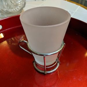 Frosted Glass Votive with Stand